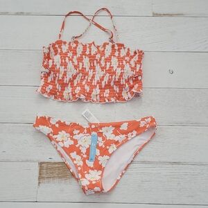 Cupshe Floral Smocked Bikini Set
